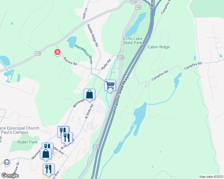 map of restaurants, bars, coffee shops, grocery stores, and more near 24 Stone Creek Lane in Briarcliff Manor