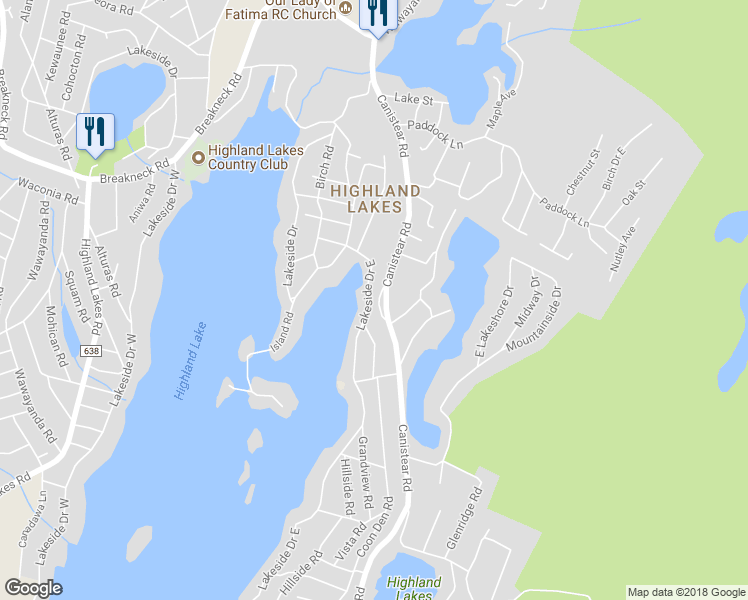 map of restaurants, bars, coffee shops, grocery stores, and more near 753 Old Canistear Road in Vernon Township