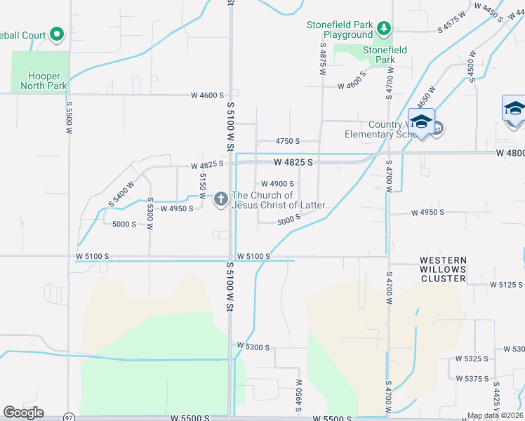 map of restaurants, bars, coffee shops, grocery stores, and more near South 5050 West in Hooper