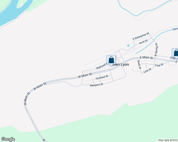 map of restaurants, bars, coffee shops, grocery stores, and more near 128 Railroad Street in Glen Lyon