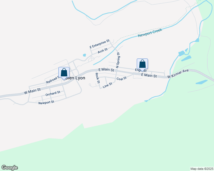 map of restaurants, bars, coffee shops, grocery stores, and more near 19 Line Street in Glen Lyon