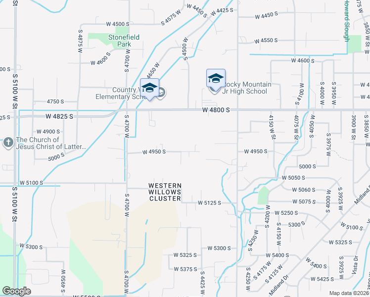 map of restaurants, bars, coffee shops, grocery stores, and more near 4488 West 4950 South in Hooper
