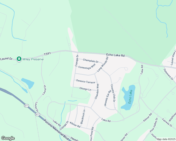 map of restaurants, bars, coffee shops, grocery stores, and more near 1751 Oneida Crescent in Tobyhanna
