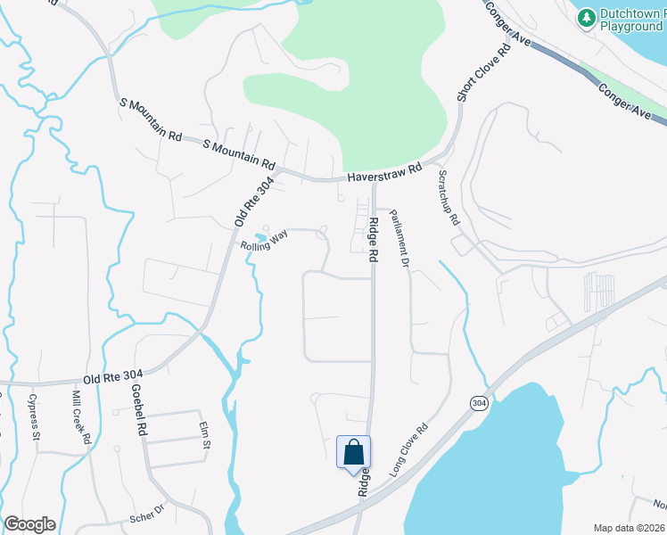 map of restaurants, bars, coffee shops, grocery stores, and more near 61 Rolling Ridge Road in New City