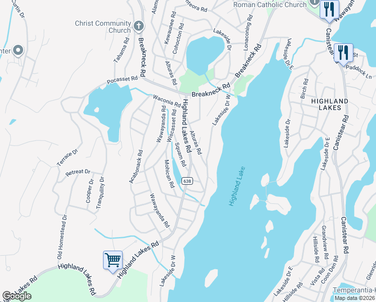 map of restaurants, bars, coffee shops, grocery stores, and more near 206 Squam Road in Sussex County