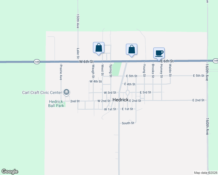 map of restaurants, bars, coffee shops, grocery stores, and more near 300-398 Spring Street in Hedrick