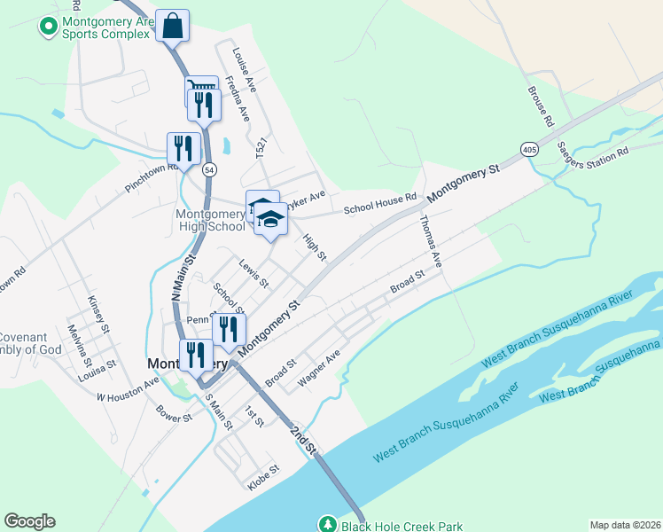map of restaurants, bars, coffee shops, grocery stores, and more near 121 Montgomery Street in Montgomery