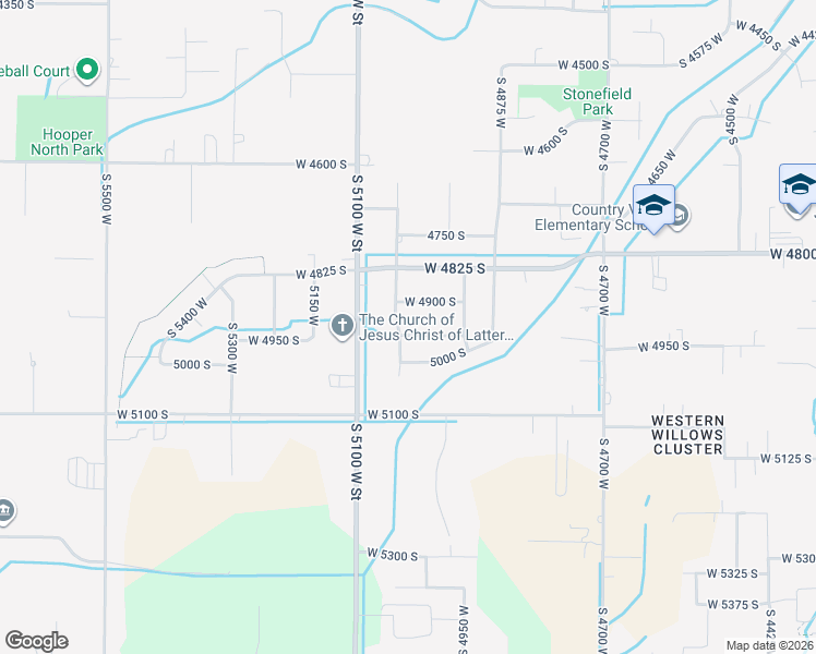 map of restaurants, bars, coffee shops, grocery stores, and more near 5026 4950 South in Hooper