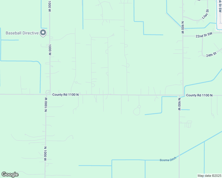 map of restaurants, bars, coffee shops, grocery stores, and more near 9520 County Road 1100 in De Motte