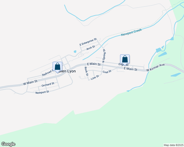 map of restaurants, bars, coffee shops, grocery stores, and more near 19 Line St in Glen Lyon