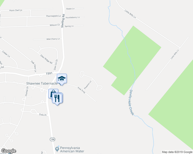 map of restaurants, bars, coffee shops, grocery stores, and more near 205 Viceroy Circle in Tobyhanna