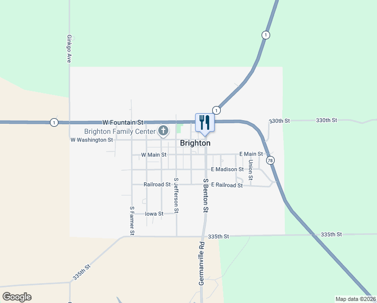 map of restaurants, bars, coffee shops, grocery stores, and more near Van Buren Street in Brighton