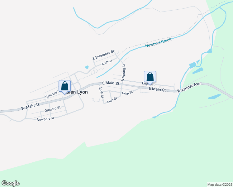 map of restaurants, bars, coffee shops, grocery stores, and more near Rear East Main Street in Glen Lyon