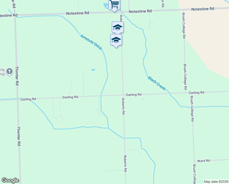 map of restaurants, bars, coffee shops, grocery stores, and more near 9719 Roberts Road in Woodburn