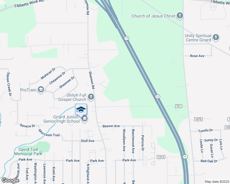 map of restaurants, bars, coffee shops, grocery stores, and more near in Girard