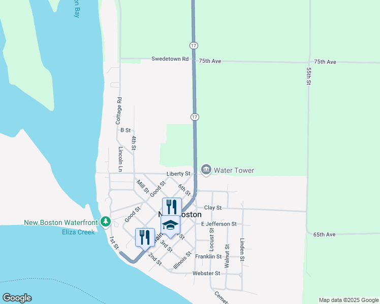 map of restaurants, bars, coffee shops, grocery stores, and more near 804 North Street in New Boston