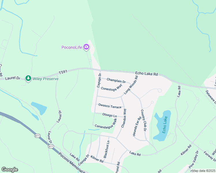 map of restaurants, bars, coffee shops, grocery stores, and more near 1746 Conestoga Way in Monroe County