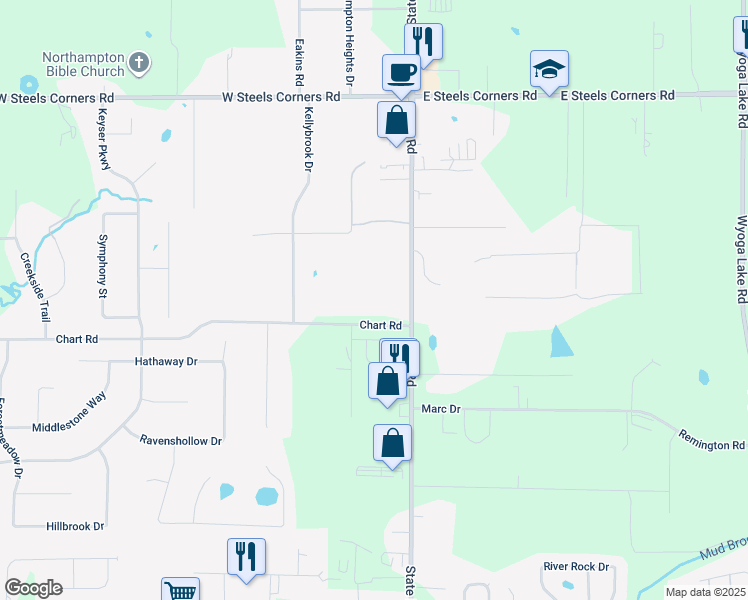 map of restaurants, bars, coffee shops, grocery stores, and more near 3806 State Road in Cuyahoga Falls
