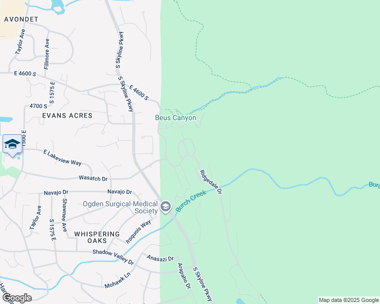 map of restaurants, bars, coffee shops, grocery stores, and more near 4874 Chukar Lane in Ogden