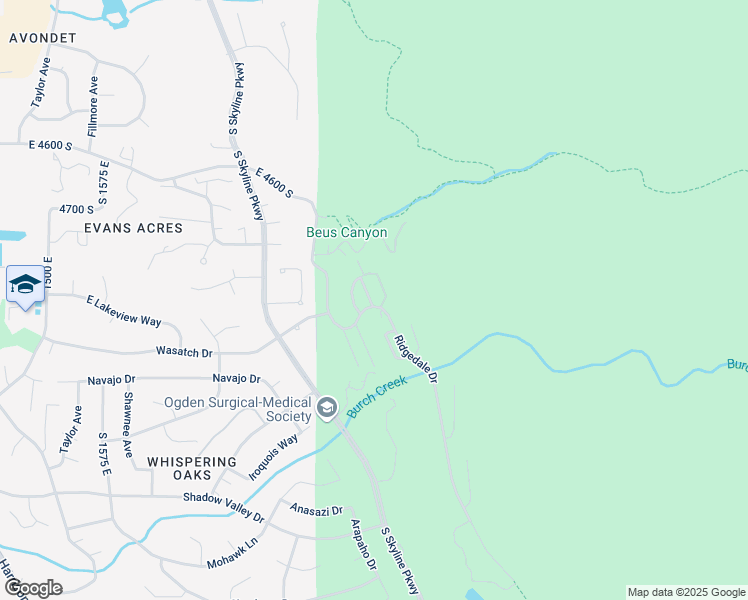 map of restaurants, bars, coffee shops, grocery stores, and more near 4874 Chukar Lane in Ogden
