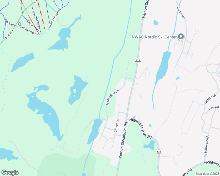 map of restaurants, bars, coffee shops, grocery stores, and more near 35 North Meadow Lane in Vernon Township