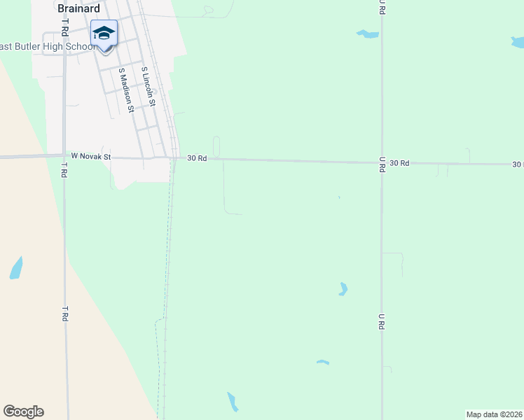 map of restaurants, bars, coffee shops, grocery stores, and more near 2051 30 Road in Brainard