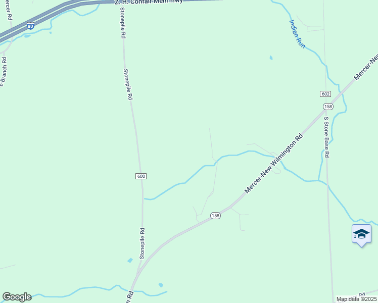 map of restaurants, bars, coffee shops, grocery stores, and more near 1328 Mercer-New Wilmington Road in New Wilmington