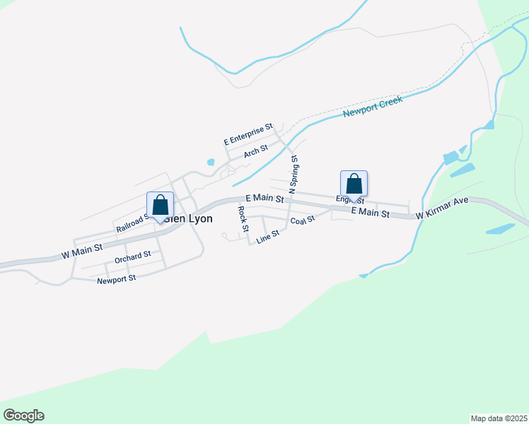 map of restaurants, bars, coffee shops, grocery stores, and more near Rear East Main Street in Glen Lyon
