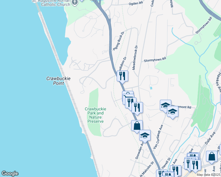 map of restaurants, bars, coffee shops, grocery stores, and more near 255 North Highland Avenue in Ossining