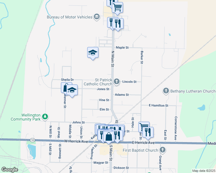 map of restaurants, bars, coffee shops, grocery stores, and more near 132 Jones Street in Wellington