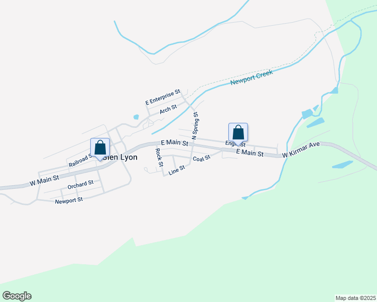 map of restaurants, bars, coffee shops, grocery stores, and more near Rear East Main Street in Glen Lyon