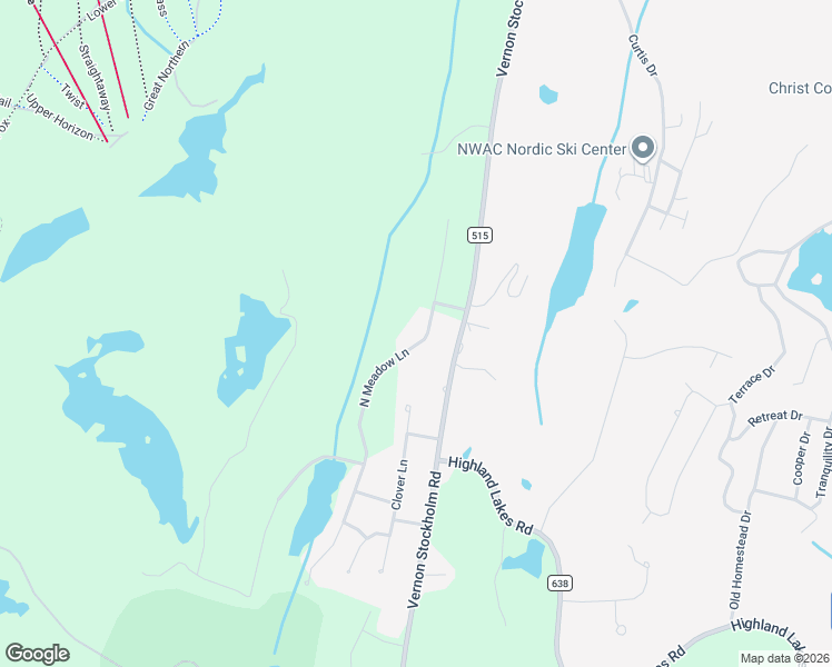 map of restaurants, bars, coffee shops, grocery stores, and more near 39 North Meadow Lane in Vernon Township