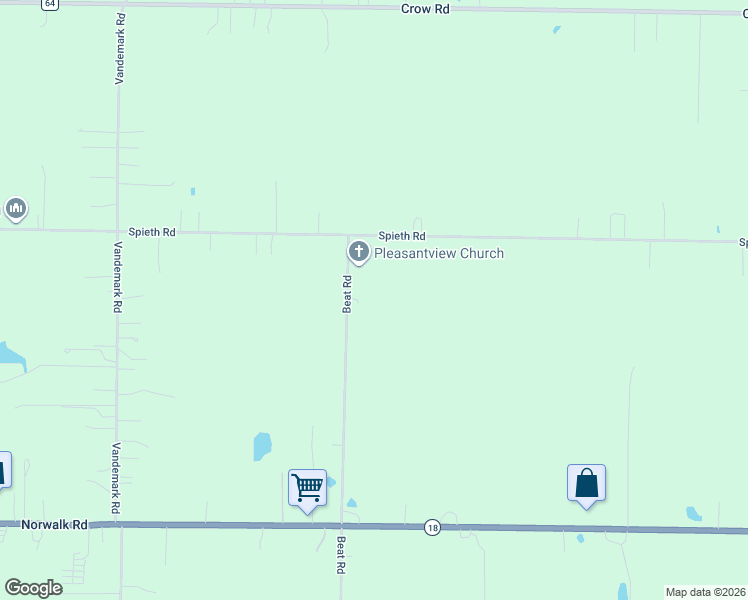 map of restaurants, bars, coffee shops, grocery stores, and more near 3625 Beat Road in Litchfield
