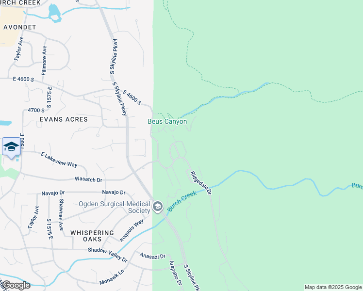map of restaurants, bars, coffee shops, grocery stores, and more near 4849 Nightingale Lane in Ogden