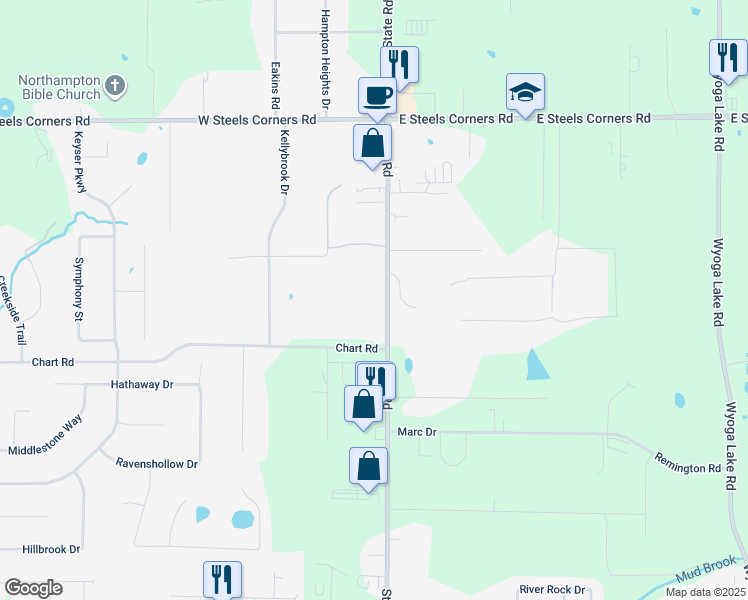 map of restaurants, bars, coffee shops, grocery stores, and more near 3806 State Road in Cuyahoga Falls