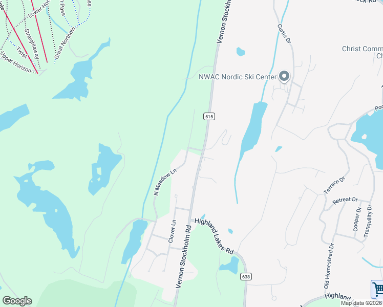 map of restaurants, bars, coffee shops, grocery stores, and more near 39 North Meadow Lane in Vernon Township