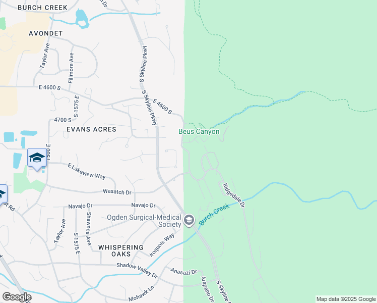 map of restaurants, bars, coffee shops, grocery stores, and more near 7543 South 1900 East in Ogden