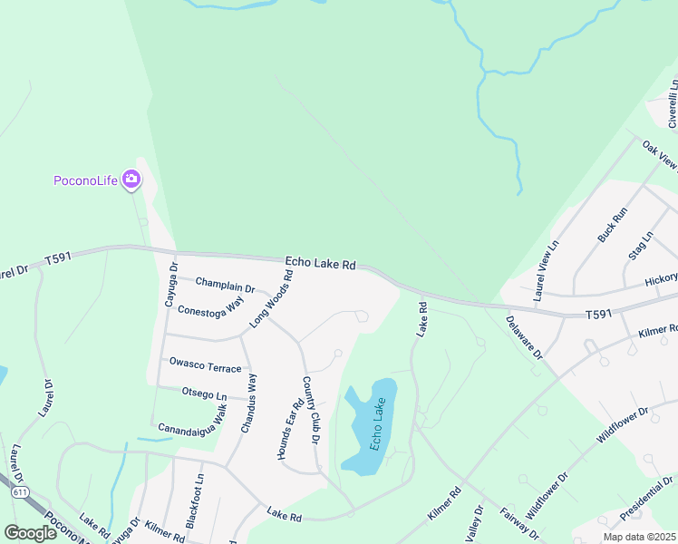 map of restaurants, bars, coffee shops, grocery stores, and more near 307 Echo Lake Road in Tobyhanna