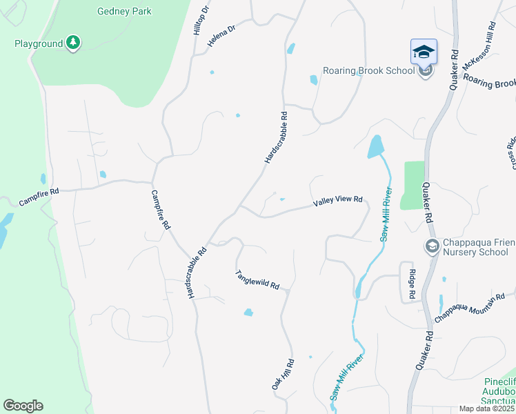 map of restaurants, bars, coffee shops, grocery stores, and more near 10 Valley View Road in Chappaqua