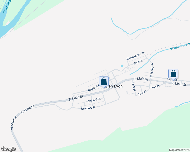 map of restaurants, bars, coffee shops, grocery stores, and more near 2-98 Water St in Glen Lyon