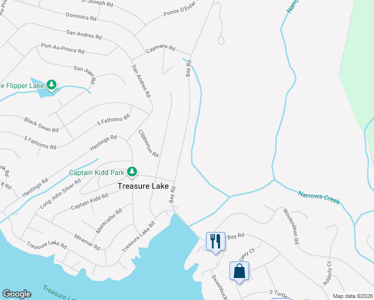 map of restaurants, bars, coffee shops, grocery stores, and more near 4334 Bay Road in DuBois