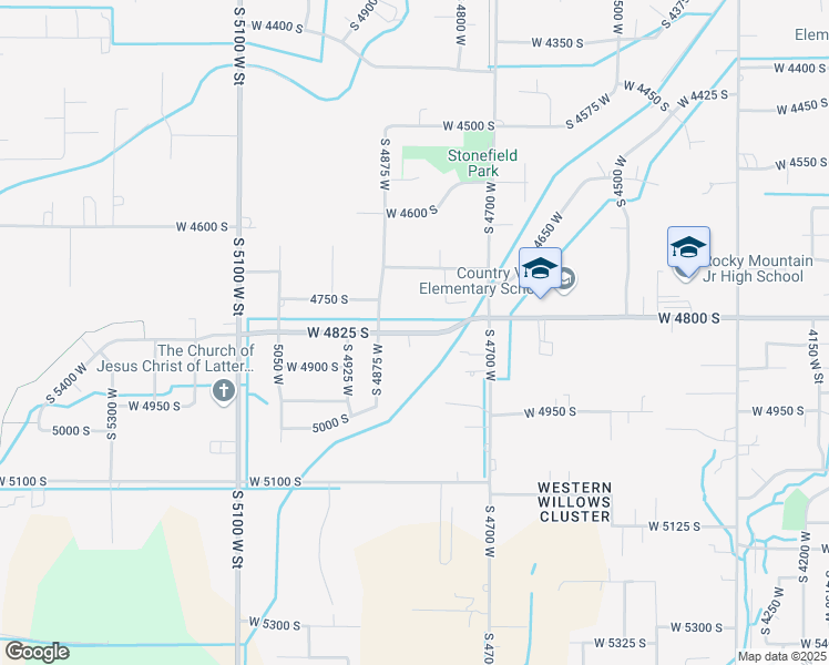 map of restaurants, bars, coffee shops, grocery stores, and more near 4650 4800 South Street in Hooper