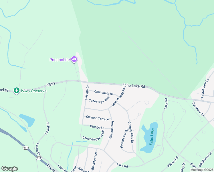 map of restaurants, bars, coffee shops, grocery stores, and more near 361 Echo Lake Road in Tobyhanna
