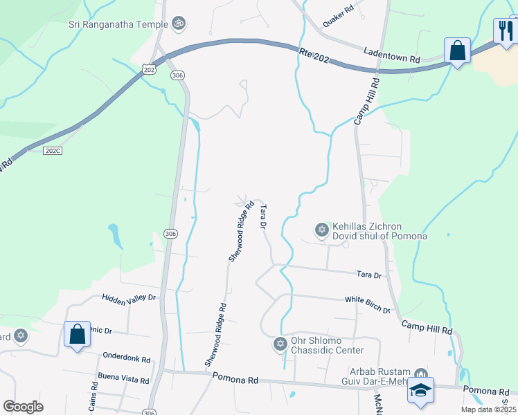 map of restaurants, bars, coffee shops, grocery stores, and more near 35 Tara Drive in Pomona