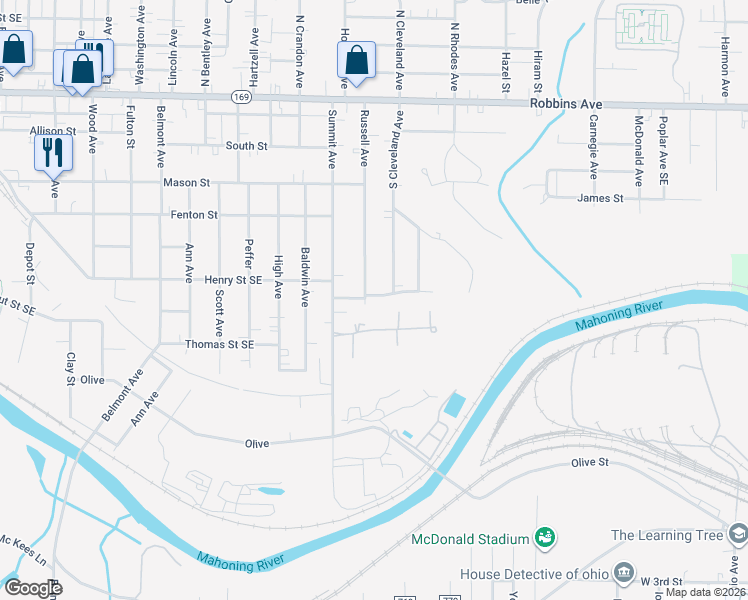 map of restaurants, bars, coffee shops, grocery stores, and more near 508 Russell Avenue in Niles