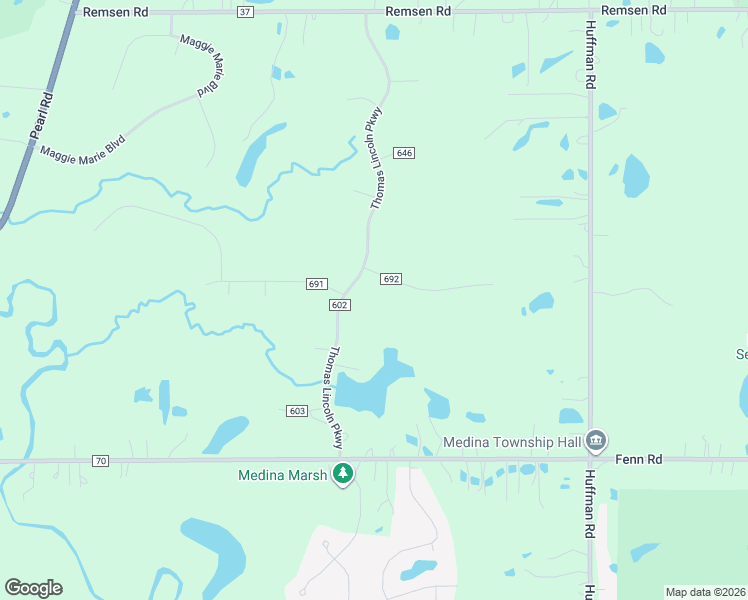 map of restaurants, bars, coffee shops, grocery stores, and more near 4204 Shurell Parkway in Medina