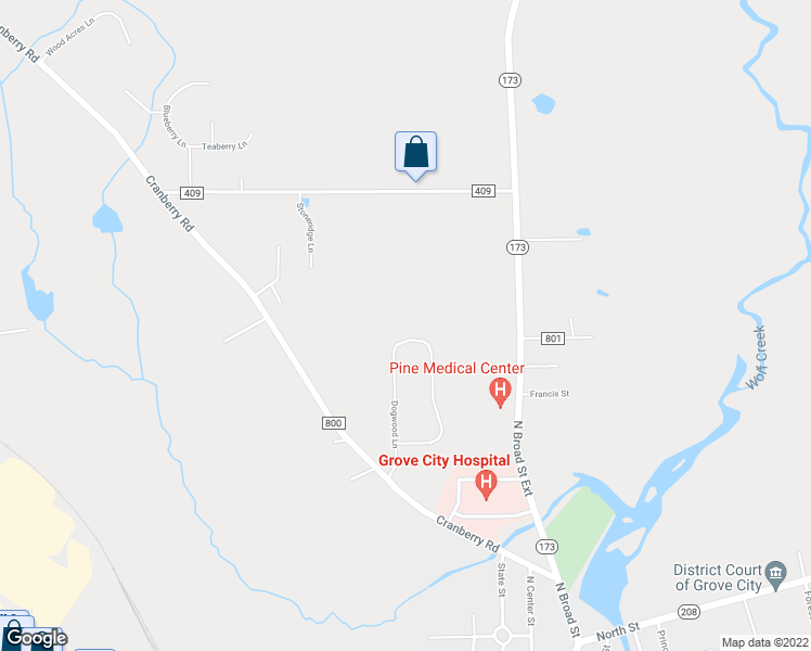 map of restaurants, bars, coffee shops, grocery stores, and more near 41 Dogwood Lane in Grove City