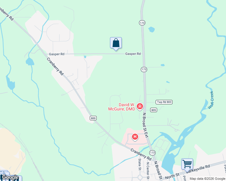 map of restaurants, bars, coffee shops, grocery stores, and more near 41 Dogwood Lane in Grove City