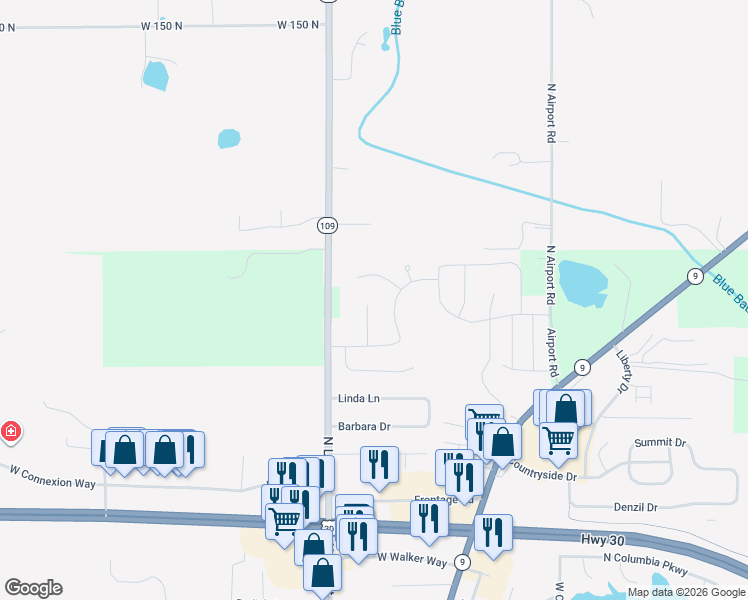 map of restaurants, bars, coffee shops, grocery stores, and more near 766 North Norfolk Cove in Columbia City