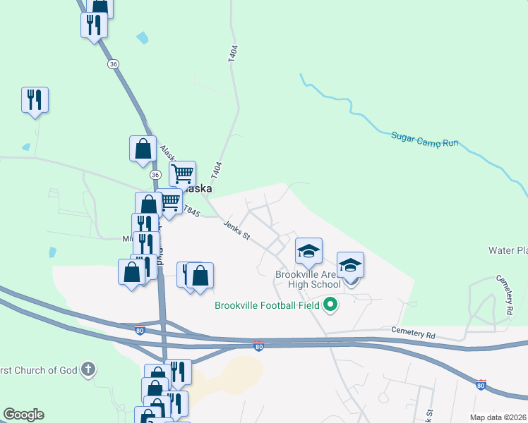 map of restaurants, bars, coffee shops, grocery stores, and more near 59 Laurel Avenue in Brookville